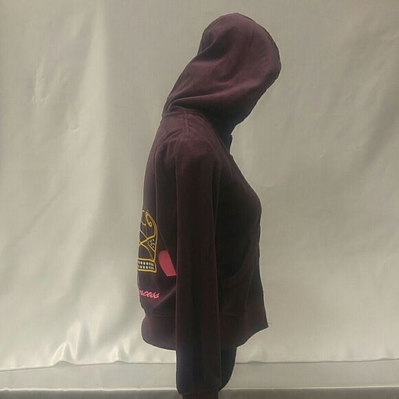 GIRL'S GRAPE VELOUR HOODIE TOP W/ DETAIL ON BACK - Picture 2 of 8